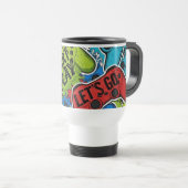 Gamer Pattern Travel-/Pendler-Tasse Reisebecher (VorderseiteRechts)