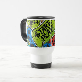 Gamer Pattern Travel-/Pendler-Tasse Reisebecher