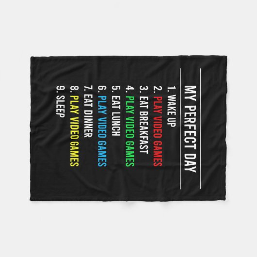 Gamer Perfect Day Fleecedecke (Vorderseite (Horizontal))