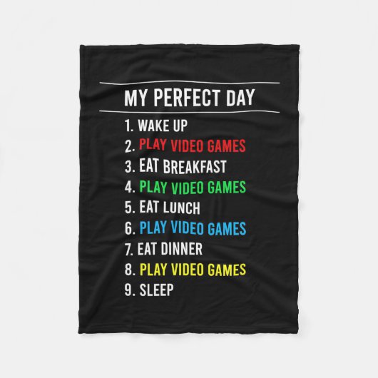Gamer Perfect Day Fleecedecke (Vorderseite)