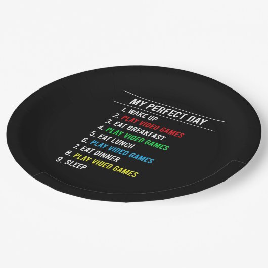 Gamer Perfect Day Pappteller (Schrägansicht)