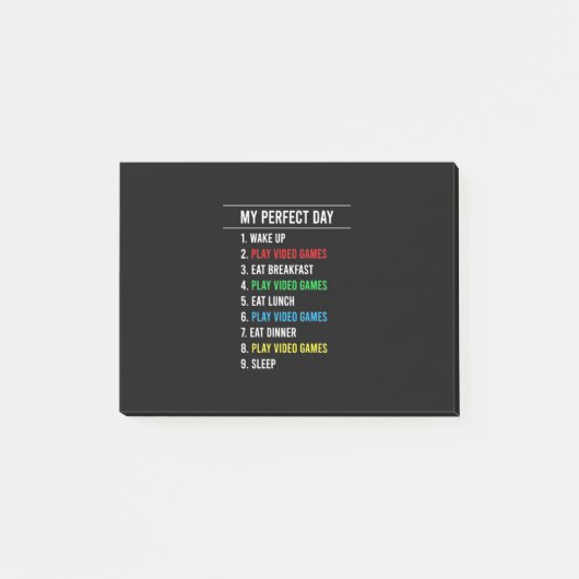Gamer Perfect Day Post-it Klebezettel (Vorderseite)