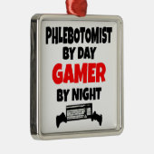 Gamer Phlebotomist Silbernes Ornament (Rechts)