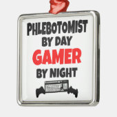 Gamer Phlebotomist Silbernes Ornament (Links)