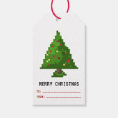 Gamer Pixel 8Bit Weihnachtsbaum Weihnachtsgeschenk Geschenkanhänger (Vorderseite)