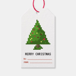 Gamer Pixel 8Bit Weihnachtsbaum Weihnachtsgeschenk Geschenkanhänger