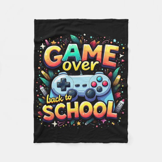 Gamer Pixel Game Over Schüler Ck Zur Schule  Fleecedecke (Vorderseite)