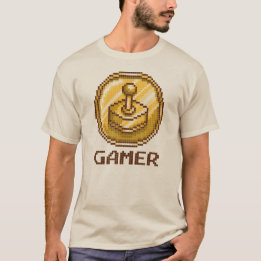 Gamer Pixel Joystick Emblem - Retro Gaming T-Shirt