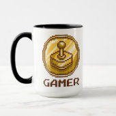 Gamer Pixel Joystick Emblem - Retro Gaming Tasse (Links)