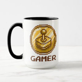 Gamer Pixel Joystick Emblem - Retro Gaming Tasse