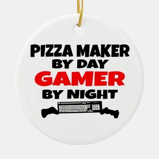 Gamer Pizza Maker Keramikornament (Vorne)