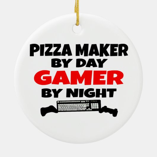 Gamer Pizza Maker Keramikornament (Hinten)