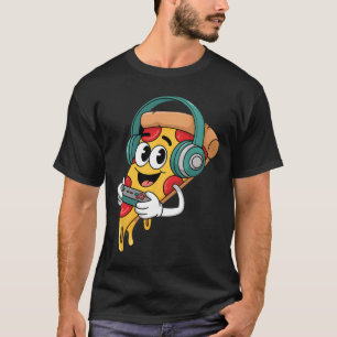 Gamer-Pizza-Videospiel lustiges Essen Männer Junge T-Shirt