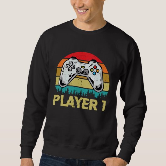 gamer player 1 player 2 matching couple video game sweatshirt (Vorderseite)