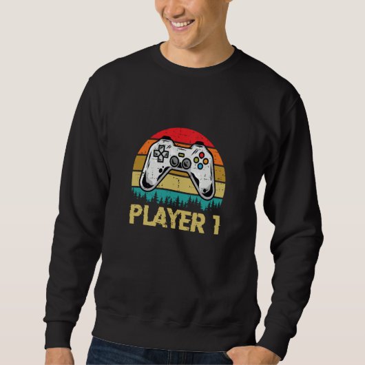 gamer player 1 player 2 matching couple video game sweatshirt (Vorderseite)
