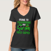 Gamer Prone To Shenanigans And Video Games St Patr T-Shirt (Vorderseite)