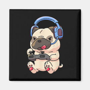 Gamer Pug Gaming Pugs Videospiel Geschenk Magnet