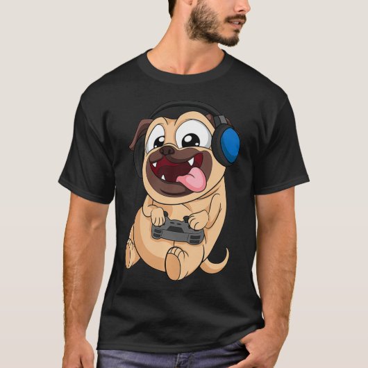 Gamer Pug Hund Pullover (Vorderseite)