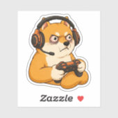 Gamer Rage Shiba Aufkleber (Blatt)