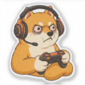 Gamer Rage Shiba Aufkleber (Vorderseite)