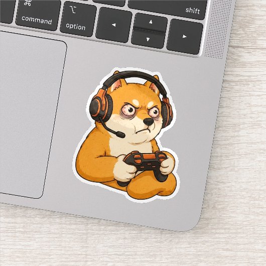 Gamer Rage Shiba Aufkleber (Detail)