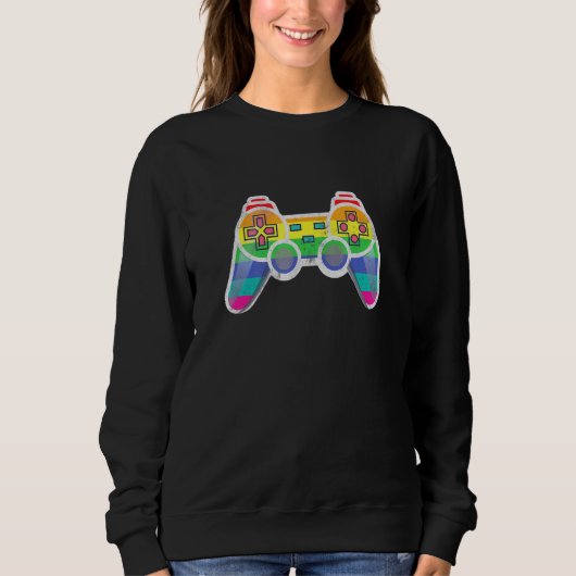 Gamer Rainbow Lgbt Gay Pride Monat Sweatshirt (Vorderseite)