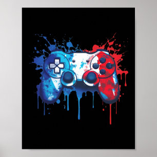 Gamer - Red White Blue 4. Juli Video Game 2 Poster
