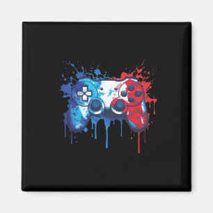 Gamer - Red White Blue 4. Juli Videospiel 1 Magnet