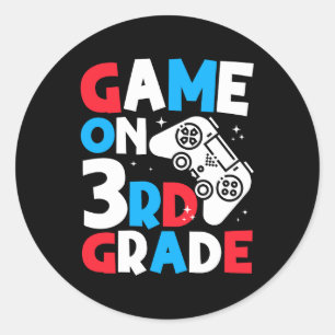 Gamer Redewendungen Game an 3rd Grade Retro Videos Runder Aufkleber