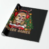 Gamer Reindeer Weihnachts-Video-Game-Gaming Geschenkpapier (Ungerollt)