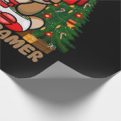 Gamer Reindeer Weihnachts-Video-Game-Gaming Geschenkpapier (Ecke)