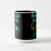 Gamer Retro Neon Black Zweifarbige Tasse (Mittel)