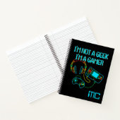 Gamer Retro Neon Mit Monogramm Notizblock (Innenseite)
