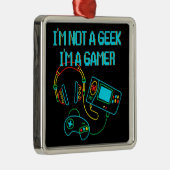 Gamer Retro Neon Ornament Aus Metall (Rechts)