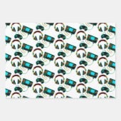 Gamer Retro Neon Pattern Geschenkpapier Set (Vorderseite 3)