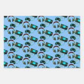 Gamer Retro Neon Pattern Geschenkpapier Set (Vorderseite 2)