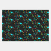 Gamer Retro Neon Pattern Geschenkpapier Set (Vorderseite)