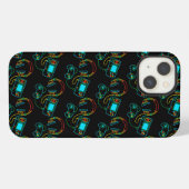 Gamer Retro Neon Pattern iPhone Hülle (Rückseite (Horizontal))
