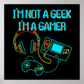 Gamer Retro Neon Poster (Vorne)