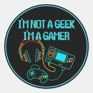 Gamer Retro Neon Runder Aufkleber