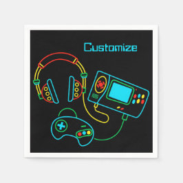 Gamer Retro Neon Serviette