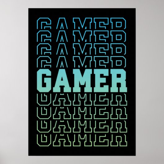 Gamer Retro Old School - Funny Video Gamer, Gaming Poster (Vorne)