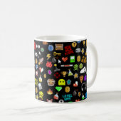 Gamer Retro Pixel Video Gaming Icons Kaffeetasse (VorderseiteRechts)