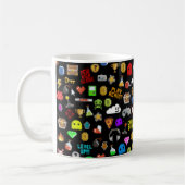 Gamer Retro Pixel Video Gaming Icons Kaffeetasse (Links)