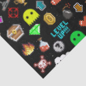 Gamer Retro Pixel Video Gaming Icons Wrapping Pape Seidenpapier (Detail)