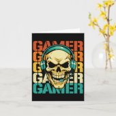 Gamer - Retro Skull Gaming Lover Console Game Vide Karte (Gelbe Blume)
