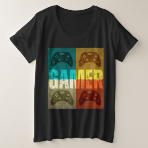 GAMER RETRO VIDEOSPIELCONTROLLER  GROßE GRÖßE T-Shirt