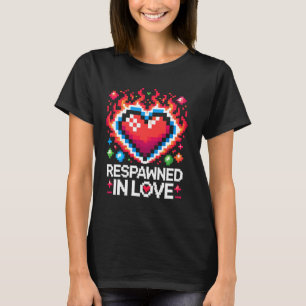 Gamer Romance Video Games Herz Pixel Art Gaming P T-Shirt