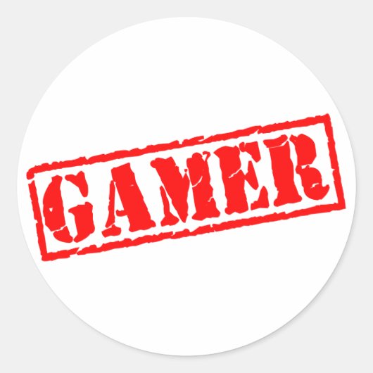 Gamer Runder Aufkleber (Vorderseite)