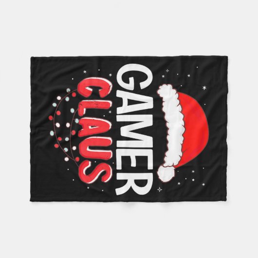Gamer Santa Claus Christmas Matching Costume Fleecedecke (Vorderseite (Horizontal))